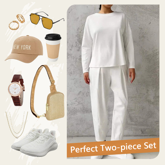 ✨49% Off🔥Round-Neck Long-Sleeved Top & Pants 2-Piece Set