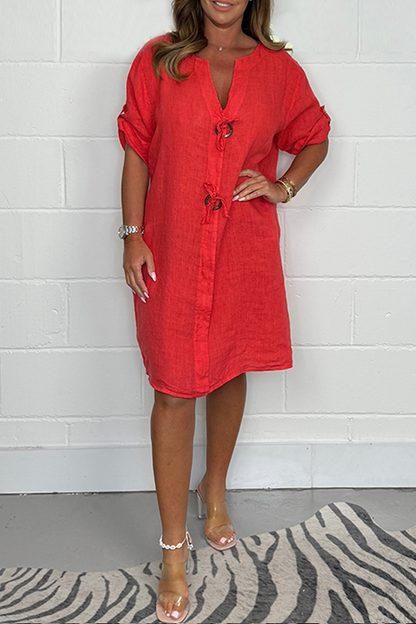 👚✨2024 New plus size button-up tunic dress