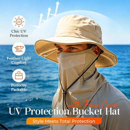 🔥While Supplies Last 40% OFF!🎉 UV Protection Bucket Hat with Face Cover