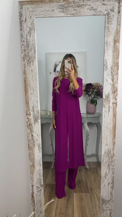 🔥Hot Sale 49% OFF💃Elegant Casual 2 Pieces Suit With Long Top