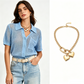 🌸 50% OFF NOW! 🌸Women Short Sleeve Knit Button Shirt Free Gift Necklace