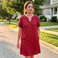 🏖️ LIMITED-TIME 50% OFF! 👗Women's V-Neck Tunic Dress – Relaxed Fit, Pockets & Breathable