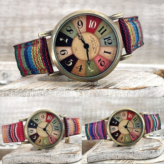 Watches With Multicolour Rainbow Pattern