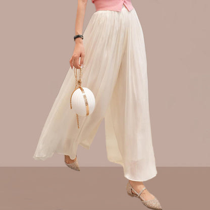 👗Glazed Ice Silk Floor-Length Wide-Leg Culottes