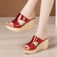 Women’s Open Toe Wedge Platform Slip-on Sandals