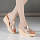 Women’s Open Toe Wedge Platform Slip-on Sandals