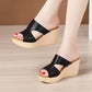 Women’s Open Toe Wedge Platform Slip-on Sandals