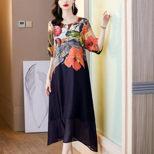 💃Women's Elegant Flowy Floral Print Plus Size Dress