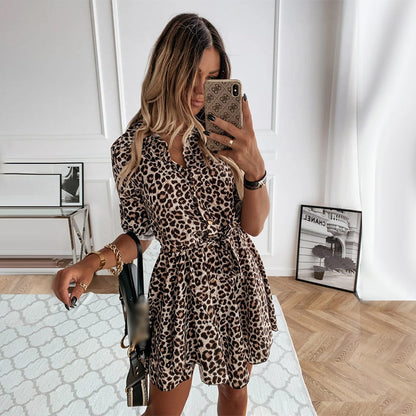 🔥Summer Sales🔥Animal Printed Short Shirts Dress for Women