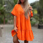 Summer Hot Sale🌷V Neck Ruffle Hem Babydoll Dress