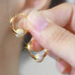 Gold Circle Earrings with Small Ball