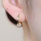 Gold Circle Earrings with Small Ball