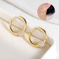 Gold Circle Earrings with Small Ball