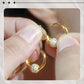Gold Circle Earrings with Small Ball