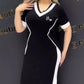 Women's Trendy Striped V Neck Slim Fit Dress