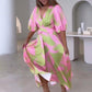 🌸Summer discount 50%🌸Elegant Color-Blocking V-Neck Waist-Cinching Dress