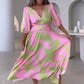 🌸Summer discount 50%🌸Elegant Color-Blocking V-Neck Waist-Cinching Dress