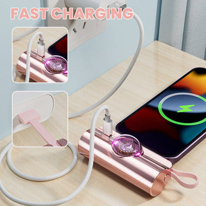 Portable Power Bank with Built-In Cable