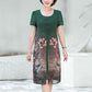 Women's Vintage Floral Printed Mid-Length Dress