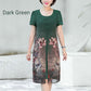 Women's Vintage Floral Printed Mid-Length Dress