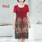 Women's Vintage Floral Printed Mid-Length Dress