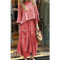 🍂Early Fall Specials 50% OFF💕 Women's Casual Round Neck Top and Loose Half-body Skirt Two-piece Set