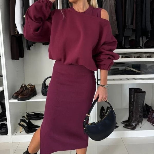 🎁Hot Sale 51% Off🔥Women's Sweatshirt & Sleeveless Dress 2-Piece Set