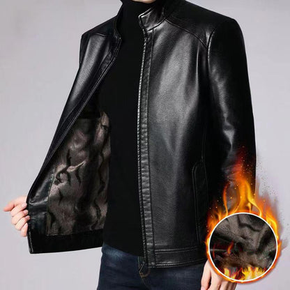 ❄️Winter Specials 40% off🔥Men’s Warm Plush Lining Leather Jacket