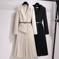 🔥🖤Early Black Friday Sale🔥Asymmetrical Patchwork Pleated Blazer Dress with Belt