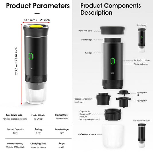 🎅55% Off Christmas Pre-Sale Rechargeable Portable Capsule Coffee Maker ❄️