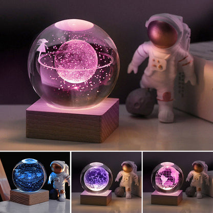 🌌 60% OFF NOW! ✨ 3D Galaxy Crystal Night Light – 16 Colors, Remote Control & USB Powered 🌙