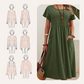🔥While Supplies Last 40% OFF!🎉 Women’s Pleated Dress with Short Sleeves and Pockets