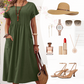 🔥While Supplies Last 40% OFF!🎉 Women’s Pleated Dress with Short Sleeves and Pockets
