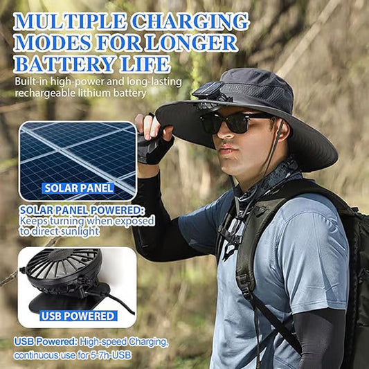 🎁Hot Sale 50%OFF💖Ultralight Solar Fan Sun Hat