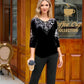 💎 40% OFF! 💎 Women's Velvet Rhinestone Top & Pants Set – Glossy Luxury Fabric, Sparkling Detailing & All-Day Comfort