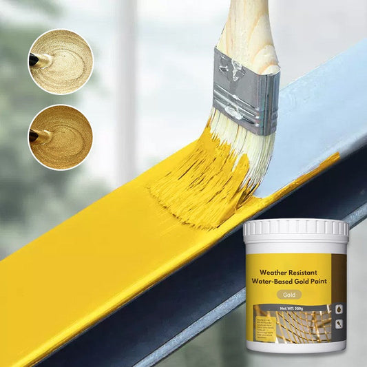 📢📢50 %  OFF !! ⏰Weather resistant water-based gold paint
