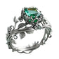 🔥2026 New Arrival ＆ Hot Sale ＆ 50％ Off🔥Green Synthetic Crystal Ring with Intricate Leaf