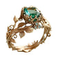 🔥2026 New Arrival ＆ Hot Sale ＆ 50％ Off🔥Green Synthetic Crystal Ring with Intricate Leaf