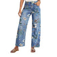 💐49% OFF ! Women‘s Floral Print Straight-Leg Jeans – Mother's Day Pre-sale 📦💖