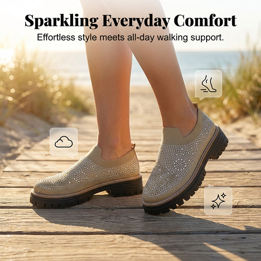 🔥While Supplies Last 40% OFF!🎉 Women's Rhinestone Sparkle Slip-On Loafers