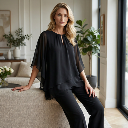 🔥While Supplies Last 40% OFF!🎉 Elegant Asymmetrical Two-Piece Pant Set