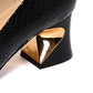 👠 Women's Snakeskin Block Heel Pumps – Square Toe, Metal Accent & All-Day Comfort ✨