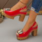 🎁New arrival 50% OFF💥Elegant Peep-Toe Buckle Heeled Sandals