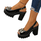 🎁New arrival 50% OFF💥Elegant Peep-Toe Buckle Heeled Sandals