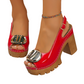🎁New arrival 50% OFF💥Elegant Peep-Toe Buckle Heeled Sandals