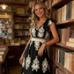 ⏳Limited-time 50% off⏰Women's V-Neck Baroque Print Flowy Maxi Dress👗