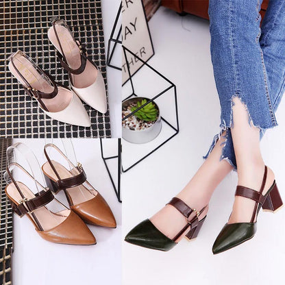 🔥While Supplies Last 40% OFF!🎉Women's Stylish Pointed Toe Chunky High-heel Sandals