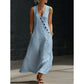 👗 50% OFF NOW! 🌼 2026 New Arrival –Women's Sleeveless V-Neck Maxi Dress with Pockets 🌸