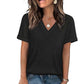 👕 50% OFF NOW! 🌸 Women's V-Neck Short Sleeve Casual T-Shirt – Classic V-Neck, Soft Polyester & Rolled Cuffs ✨