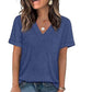 👕 50% OFF NOW! 🌸 Women's V-Neck Short Sleeve Casual T-Shirt – Classic V-Neck, Soft Polyester & Rolled Cuffs ✨